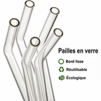 Pailles en verre réutilisables | Lot de 8 pièces ou 4 pièces