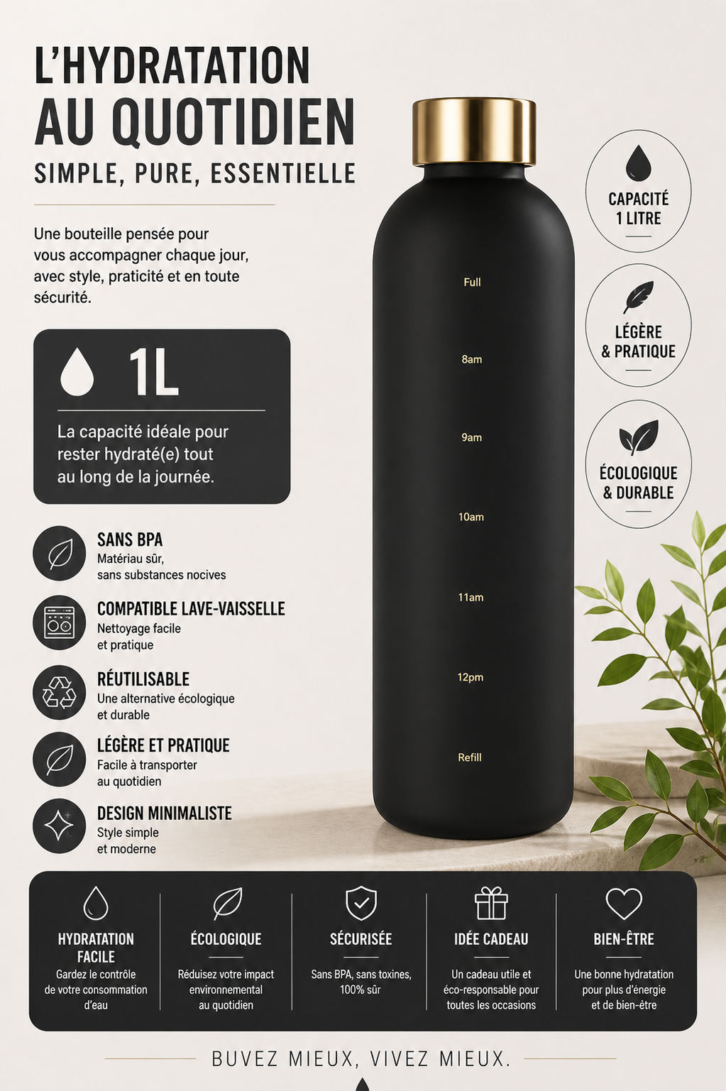 Gourde design graduée