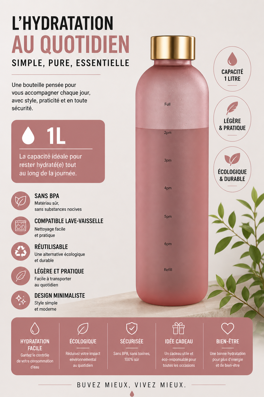 Gourde design graduée