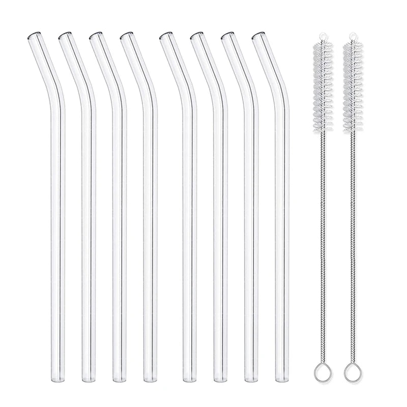 Pailles en verre réutilisables | Lot de 8 pièces ou 4 pièces