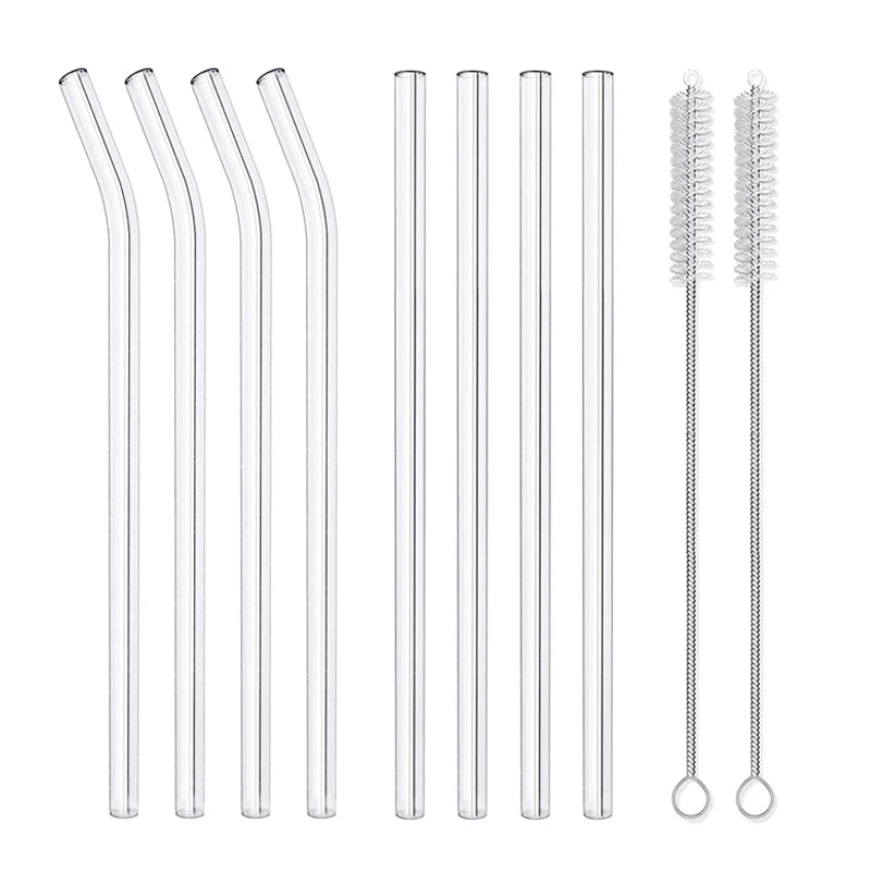Pailles en verre réutilisables | Lot de 8 pièces ou 4 pièces