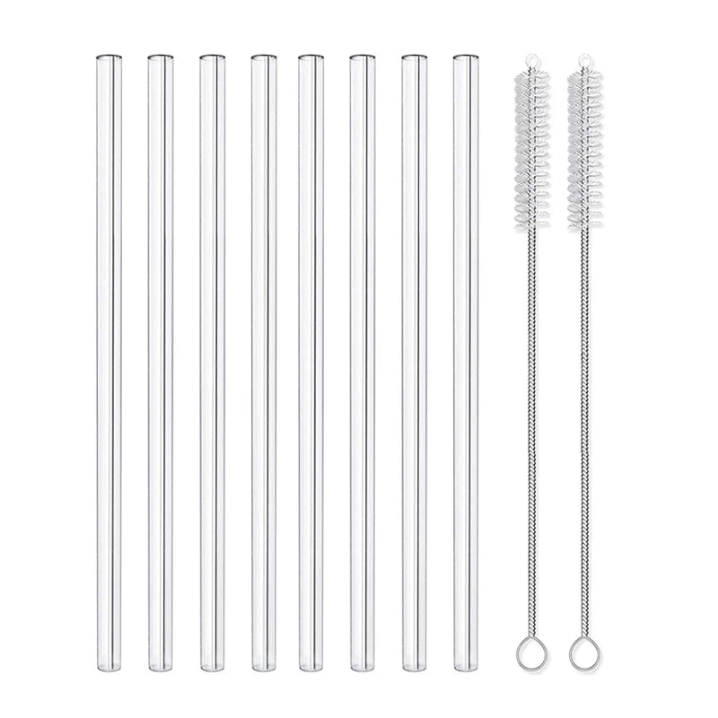 Pailles en verre réutilisables | Lot de 8 pièces ou 4 pièces